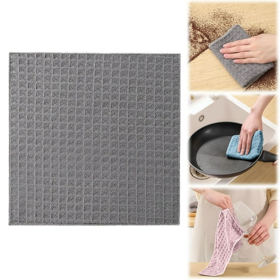 Kitchen Dish Cloths Waffle Weave Reusable Cleaning Cloth Double Sided Super Absorbent Quick Dry Dish Towels For Countertops Baking And Daily Use