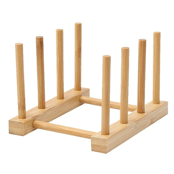 Kitchen Dish Drain Rack, Usavan Natural Bamboo Multifunctional Tableware Storage Rack, Polished Non-Crack Drying Rack for Plates Cups Books Mats