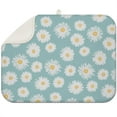 thumbnail image 1 of Kitchen Dish Drying Mat Daisy Flowers Microfiber Foldable Absorbent Rack Pad Floral Drainer Spring Summer 18x24 Inch, 1 of 5