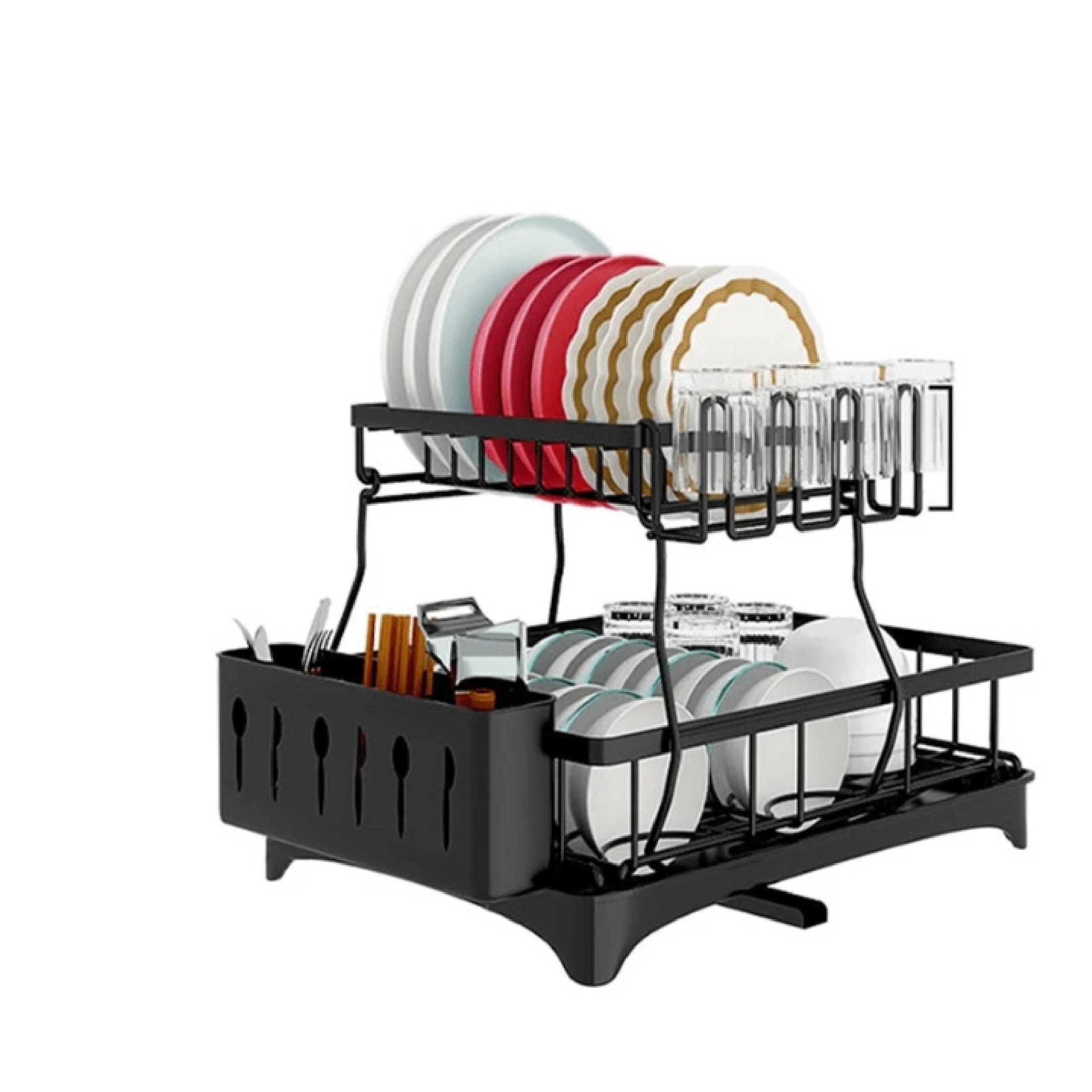 Stainless Steel Dish Drying Rack With Drainboard – Large Capacity, Rust-Proof, Includes Utensil Holder & Cutting Board Slot
