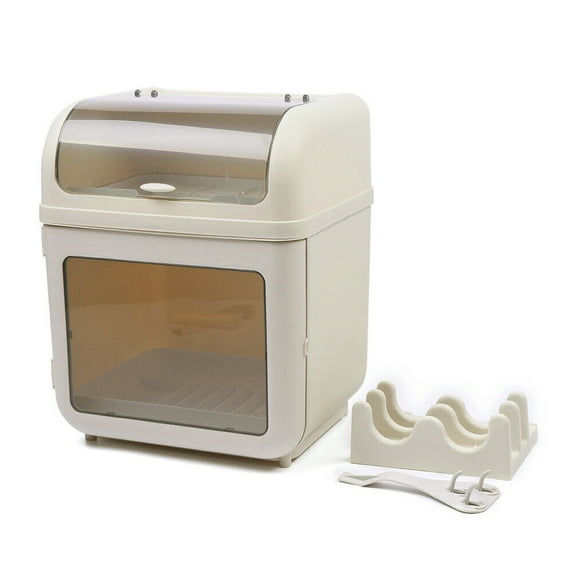 Kitchen Dish Drying Rack with Lid Dish Drainer Storage Box Counter Organizers
