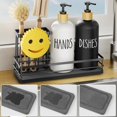 thumbnail image 1 of Kitchen Dish Soap Dispenser Set, 16OZ Glass Bottle, Hand and Dish Soap Dispenser Set, Instant Dry Tray, Non-Slip Silicone Pad, Brush Holder with Smiley Face Sponge Holder, Kitchen Decor, 1 of 3