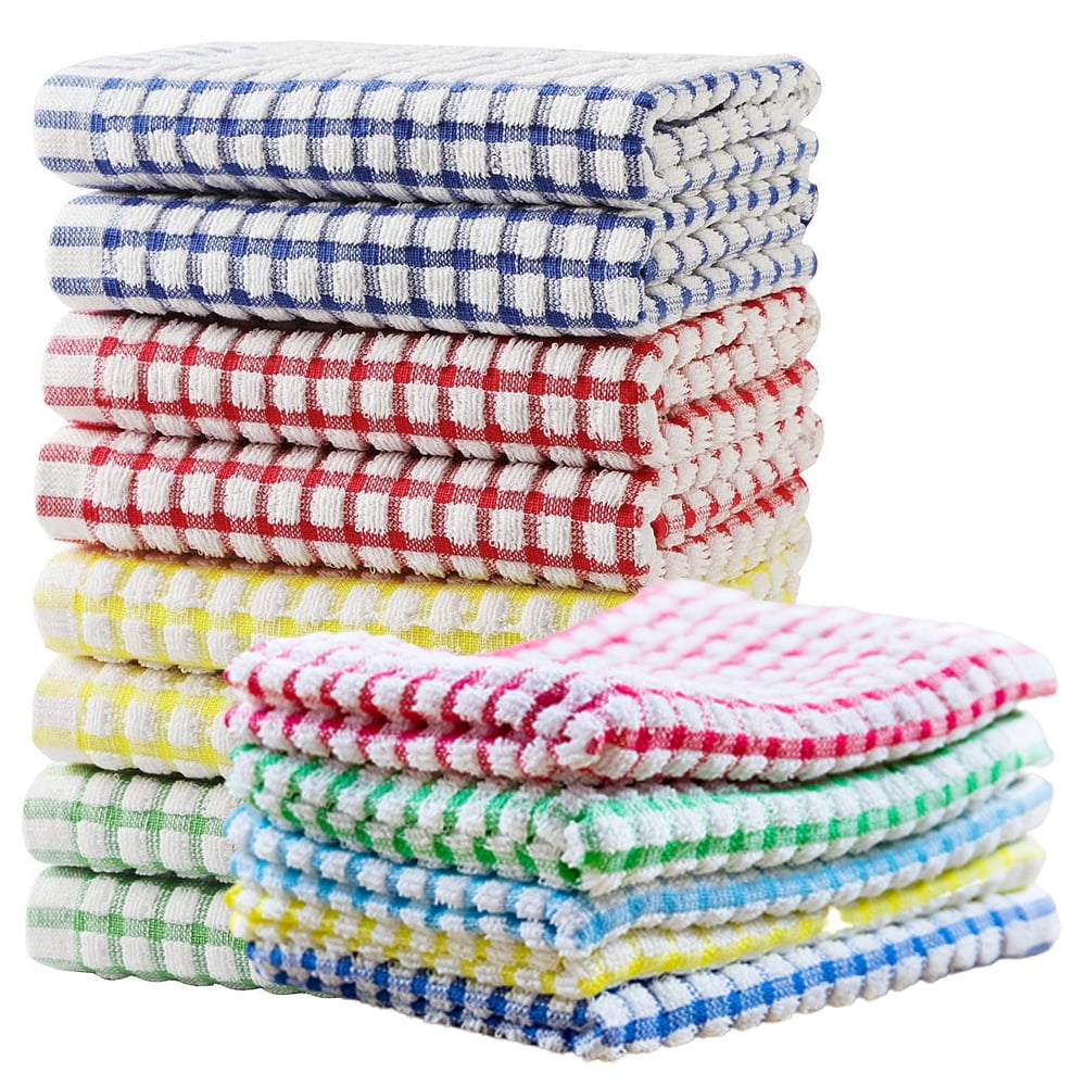 Kitchen Dish Towels, 12 Inch X 12 Inch Bulk Cotton Kitchen Towels, 12