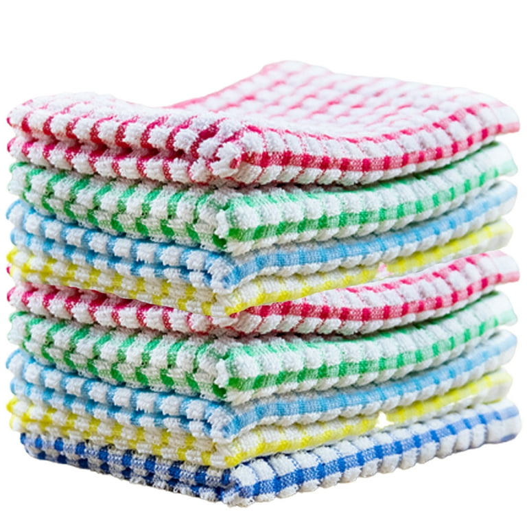 Kitchen Dish Towels, 12 Inch x 12 Inch Bulk Cotton Kitchen Towels