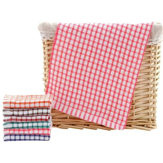 Kitchen Dish Towels 16 Inch X 25 Inch Cotton Kitchen Towels and Dishcloths Dish Cloths for Washing Dishes Dish Rags for Drying Dishes Kitchen Wash Clothes(Red2)
