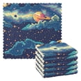 thumbnail image 1 of Kitchen Dish Towels Soft Absorbent Dish Cloths 11"x11" Space Pixel Style 6 Packs, 1 of 9