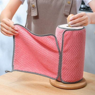 Kitchen Dishcloth Set Pure Cotton Cleaning Dish Towel Highly Absorbent Pink 10 PC