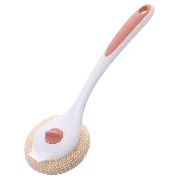 Long Handle/Short Handle Brush Eraser Magic Sponge DIY Cleaning Sponge for Dishwashing Kitchen Toilet Bathroom Wash Cleaning Tool,Kitchen Scrub Brush for Dishes Pots Pans Sink,1Pc(Pink,11x3.5")