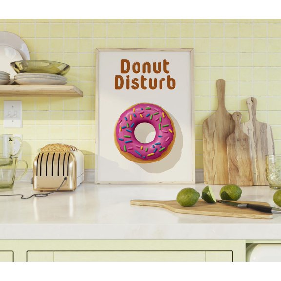 Kitchen Donut Food Typography Maximalist Kitchen Quote Wall Art Unframed Paper Print