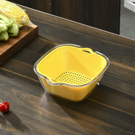 Kitchen Drain Basket - Food Safe Vegetable Colander Space Saving Storage Container Dishwasher Safe Multipurpose Countertop Organizer(S)