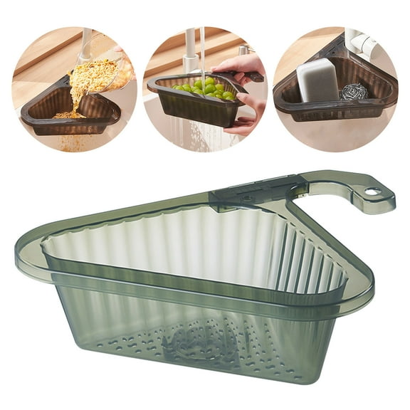 Kitchen Drain Basket Sink, Triangle Sink Filter, Corner Kitchen Sink Strainer Basket, Food Strainer for Kitchen Sink