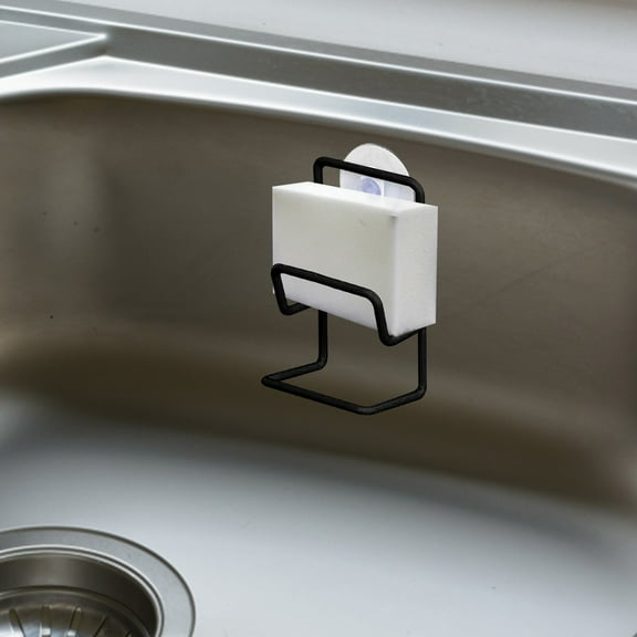 Kitchen Drain Rack Metal Suction Cup Sink Drain Rack Wall Sucker Sponge Storage Drying Holder Kitchen Sink Soap Stand Dish Cloth Shelf Organizer, Kitchen Essentials Clearance Sale