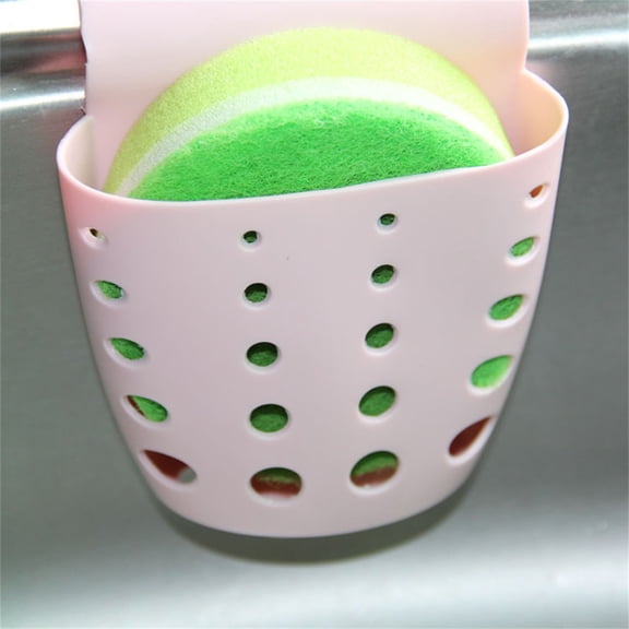 Kitchen Drain Rack Saddle Style Sponge Holder Organizer Storage for Dishes Utensils Cleaning Tools Silicone Caddy, 3.544.844.13 inch, Pink