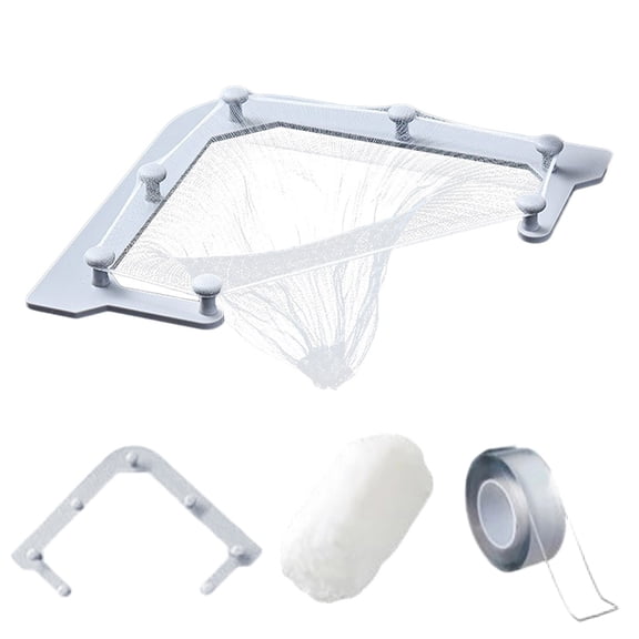 Kitchen Drain Strainer with Large Capacity Triangular Rack and High- Filtering Mesh for Efficient Food Scrap