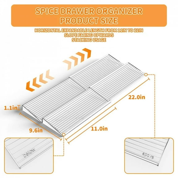 Kitchen Drawer Seasoning Bottle Storage Rack Stepped Style Multiple Layers Cabinet Organizer Adjustable Spice Jars Display Stand