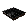 thumbnail image 1 of Kitchen Drawer Silverware Organizer - Multi-Compartment Plastic Utensil Tray for Spoons, Forks, Knives & Chopsticks - Tidy Storage Solution for Small Spaces Black, 1 of 6