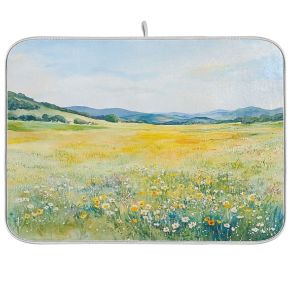 Kitchen Drying Mat 16x18In Drying Dish Mat Dish Drying Mats Kitchen Countertop Multi-Function Drain Drying Mat Kitchen Table Beautiful Grassland