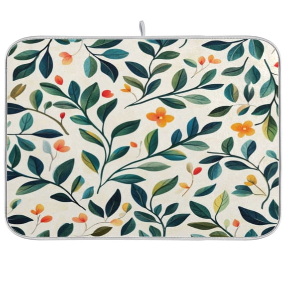 Kitchen Drying Mat 16x18In Drying Dish Mat Dish Drying Mats Kitchen Countertop Multi-Function Drain Drying Mat Kitchen Table Beautiful Leaves