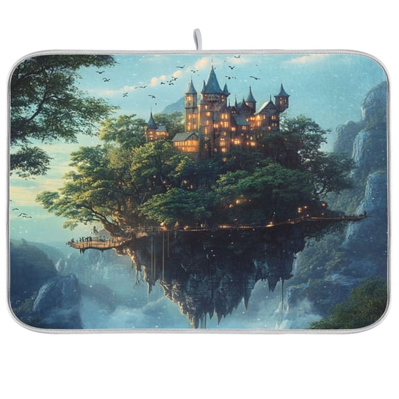 Kitchen Drying Mat 16x18In Drying Dish Mat Dish Drying Mats Kitchen Countertop Multi-Function Drain Drying Mat Kitchen Table Beautiful Magic Castle
