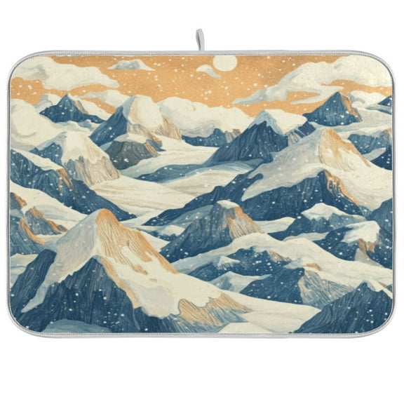 Kitchen Drying Mat 16x18In Drying Dish Mat Dish Drying Mats Kitchen Countertop Multi-Function Drain Drying Mat Kitchen Table Beautiful Mountain1