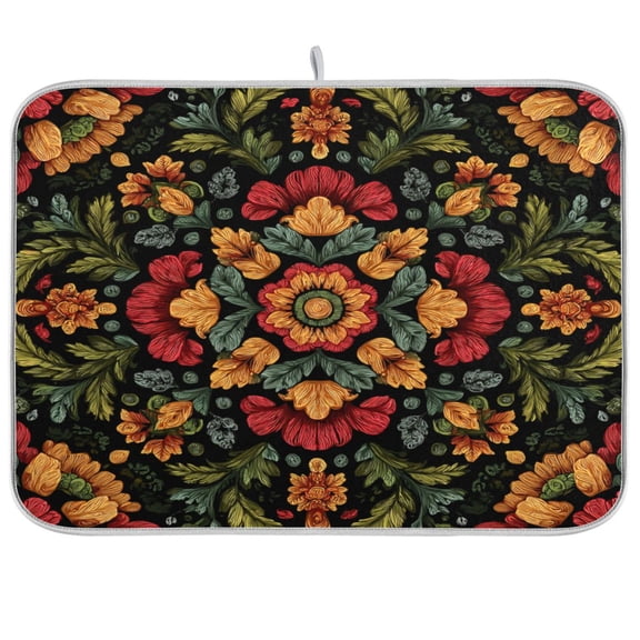 Kitchen Drying Mat 16x18In Drying Dish Mat Dish Drying Mats Kitchen Countertop Multi-Function Drain Drying Mat Kitchen Table Beautiful Pattern