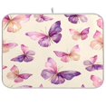 thumbnail image 1 of Kitchen Drying Mat 16x18In Drying Dish Mat Dish Drying Mats Kitchen Countertop Multi-Function Drain Drying Mat Kitchen Table Beautiful Purple Butterfly, 1 of 8