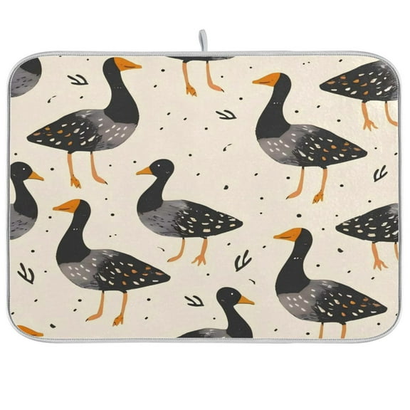 Kitchen Drying Mat 16x18In Drying Dish Mat Dish Drying Mats Kitchen Countertop Multi-Function Drain Drying Mat Kitchen Table Black Duck