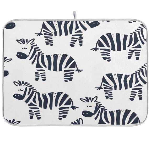 Kitchen Drying Mat 16x18In Drying Dish Mat Dish Drying Mats Kitchen Countertop Multi-Function Drain Drying Mat Kitchen Table Black Zebra