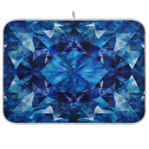 Kitchen Drying Mat 16x18In Drying Dish Mat Dish Drying Mats Kitchen Countertop Multi-Function Drain Drying Mat Kitchen Table Blue Crystal