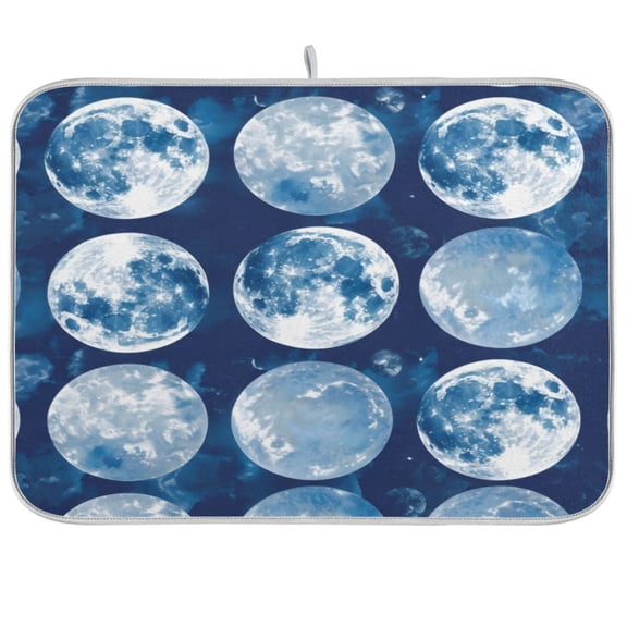 Kitchen Drying Mat 16x18In Drying Dish Mat Dish Drying Mats Kitchen Countertop Multi-Function Drain Drying Mat Kitchen Table Blue Moon