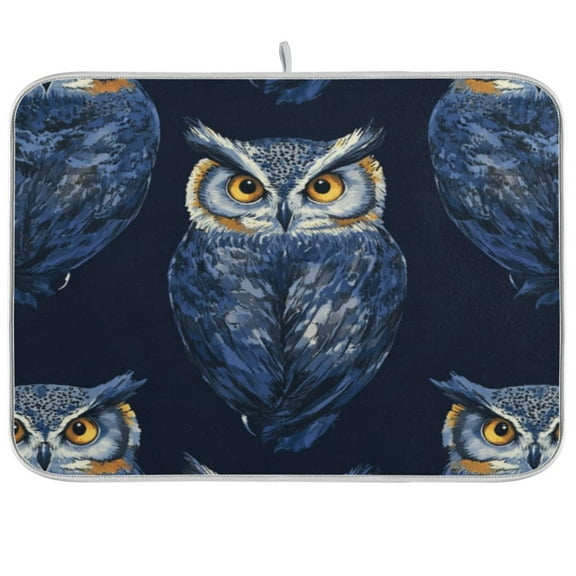 Kitchen Drying Mat 16x18In Drying Dish Mat Dish Drying Mats Kitchen Countertop Multi-Function Drain Drying Mat Kitchen Table Blue Owl