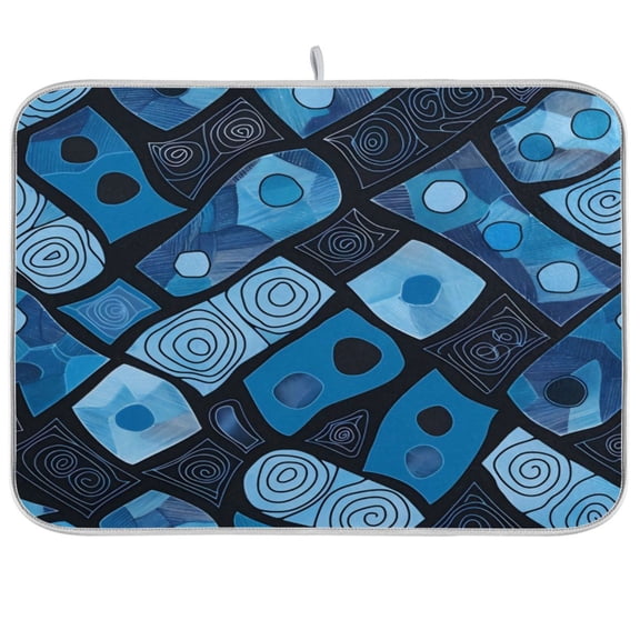 Kitchen Drying Mat 16x18In Drying Dish Mat Dish Drying Mats Kitchen Countertop Multi-Function Drain Drying Mat Kitchen Table Blue Square