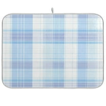 Kitchen Drying Mat 16x18In Drying Dish Mat Dish Drying Mats Kitchen Countertop Multi-Function Drain Drying Mat Kitchen Table Blue Stripe