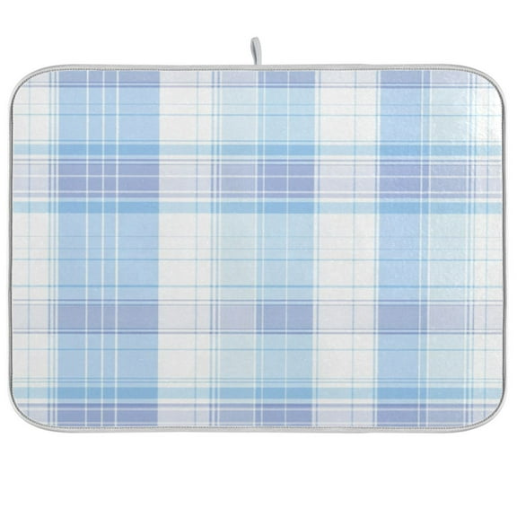 Kitchen Drying Mat 16x18In Drying Dish Mat Dish Drying Mats Kitchen Countertop Multi-Function Drain Drying Mat Kitchen Table Blue Stripe