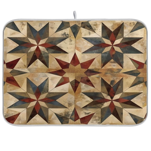 Kitchen Drying Mat 16x18In Drying Dish Mat Dish Drying Mats Kitchen Countertop Multi-Function Drain Drying Mat Kitchen Table Brown Star
