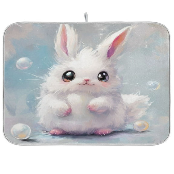 Kitchen Drying Mat 16x18In Drying Dish Mat Dish Drying Mats Kitchen Countertop Multi-Function Drain Drying Mat Kitchen Table Bubble Rabbit