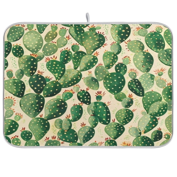 Kitchen Drying Mat 16x18In Drying Dish Mat Dish Drying Mats Kitchen Countertop Multi-Function Drain Drying Mat Kitchen Table Cactus Seamless