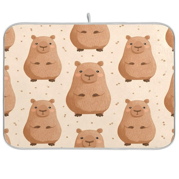 Kitchen Drying Mat 16x18In Drying Dish Mat Dish Drying Mats Kitchen Countertop Multi-Function Drain Drying Mat Kitchen Table Capibara Cute
