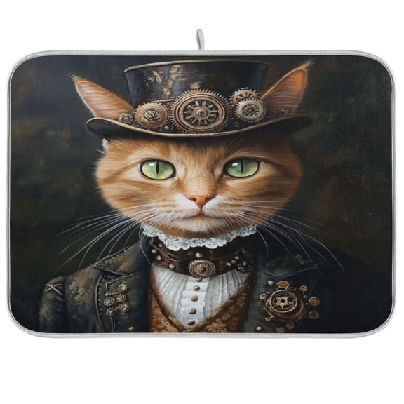 Kitchen Drying Mat 16x18In Drying Dish Mat Dish Drying Mats Kitchen Countertop Multi-Function Drain Drying Mat Kitchen Table Cat