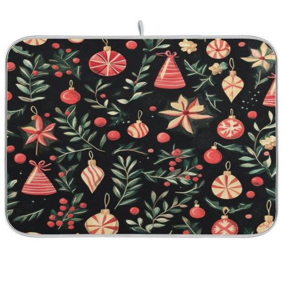 Kitchen Drying Mat 16x18In Drying Dish Mat Dish Drying Mats Kitchen Countertop Multi-Function Drain Drying Mat Kitchen Table Christmas Decorations
