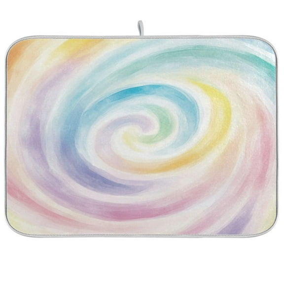 Kitchen Drying Mat 16x18In Drying Dish Mat Dish Drying Mats Kitchen Countertop Multi-Function Drain Drying Mat Kitchen Table Color Swirl