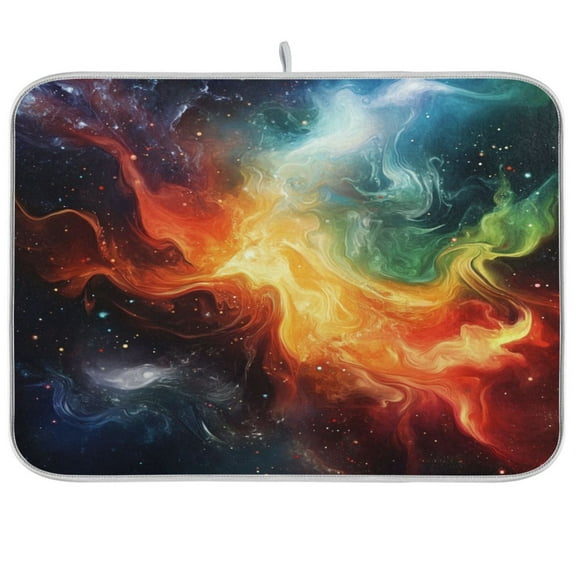 Kitchen Drying Mat 16x18In Drying Dish Mat Dish Drying Mats Kitchen Countertop Multi-Function Drain Drying Mat Kitchen Table Color Universe
