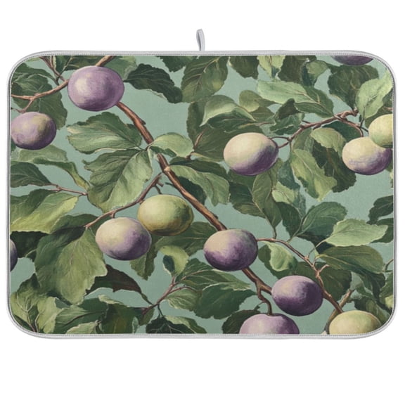 Kitchen Drying Mat 16x18In Drying Dish Mat Dish Drying Mats Kitchen Countertop Multi-Function Drain Drying Mat Kitchen Table Colored Plum