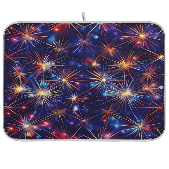 Kitchen Drying Mat 16x18In Drying Dish Mat Dish Drying Mats Kitchen Countertop Multi-Function Drain Drying Mat Kitchen Table Colored Star