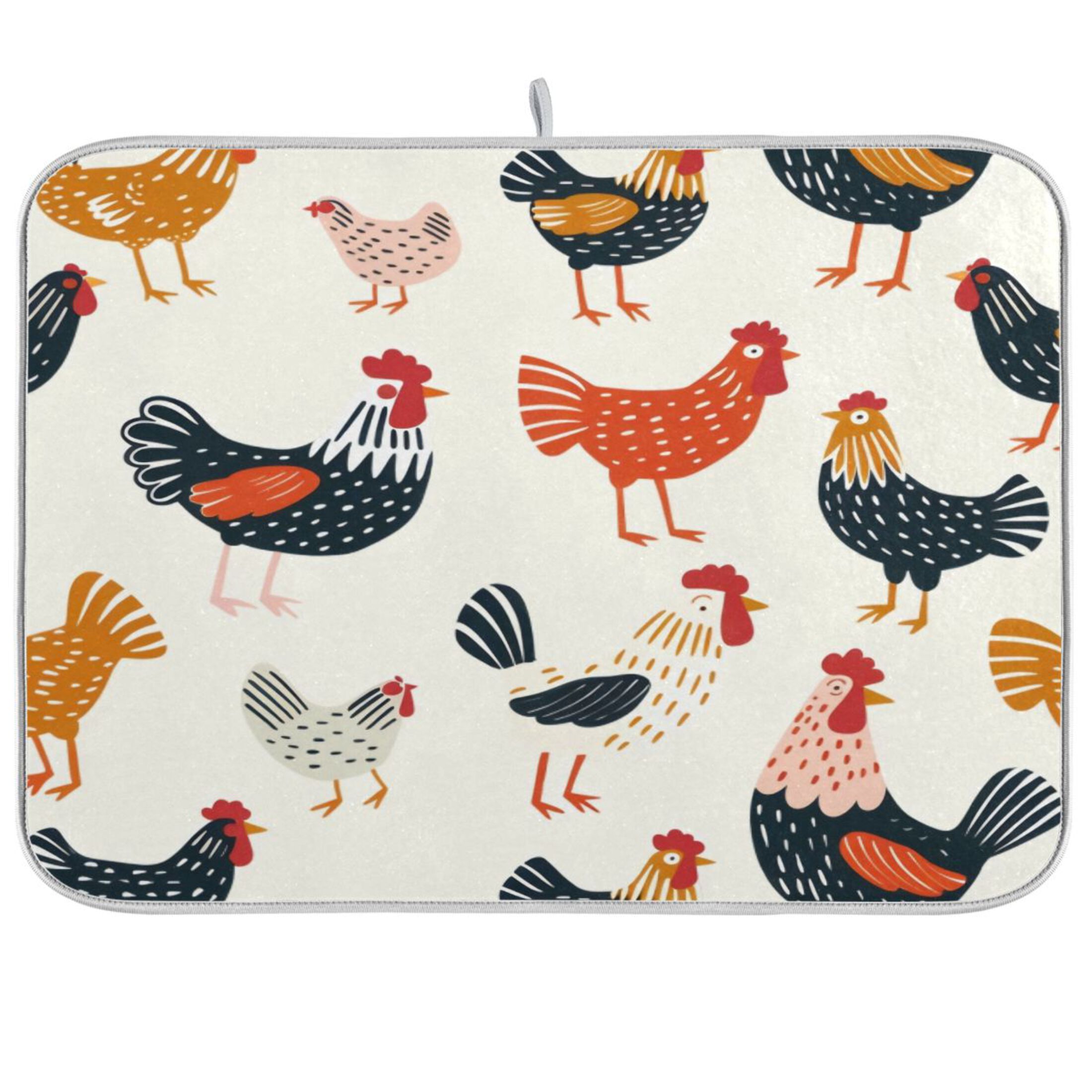 Chicken Mat Kitchen Drying Mat 16x18In Drying Dish Mat Dish Drying Mats Kitchen ...