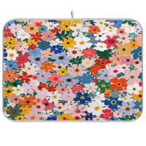 Kitchen Drying Mat 16x18In Drying Dish Mat Dish Drying Mats Kitchen Countertop Multi-Function Drain Drying Mat Kitchen Table Colorful Flowers