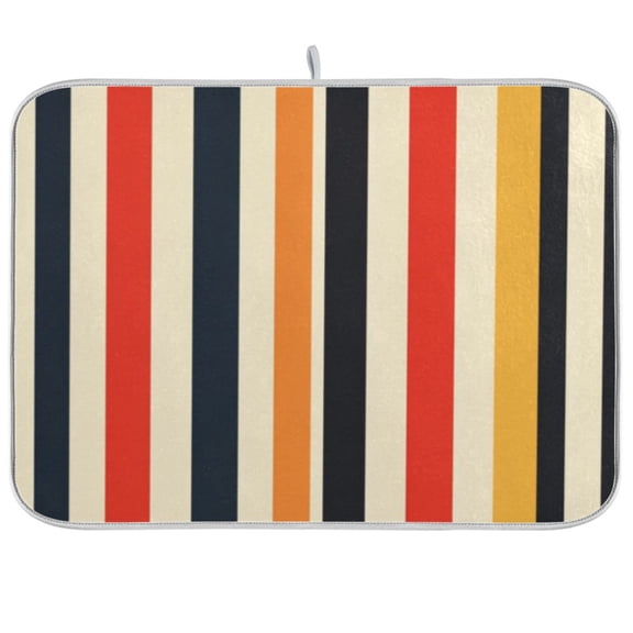 Kitchen Drying Mat 16x18In Drying Dish Mat Dish Drying Mats Kitchen Countertop Multi-Function Drain Drying Mat Kitchen Table Colorful Striped