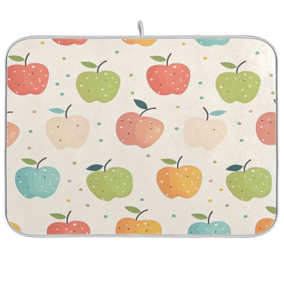 Kitchen Drying Mat 16x18In Drying Dish Mat Dish Drying Mats Kitchen Countertop Multi-Function Drain Drying Mat Kitchen Table Coloured Apple