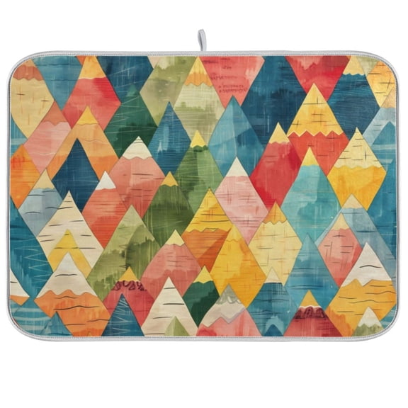 Kitchen Drying Mat 16x18In Drying Dish Mat Dish Drying Mats Kitchen Countertop Multi-Function Drain Drying Mat Kitchen Table Coloured Hill