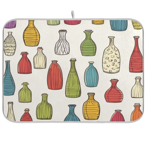 Kitchen Drying Mat 16x18In Drying Dish Mat Dish Drying Mats Kitchen Countertop Multi-Function Drain Drying Mat Kitchen Table Coloured Vase